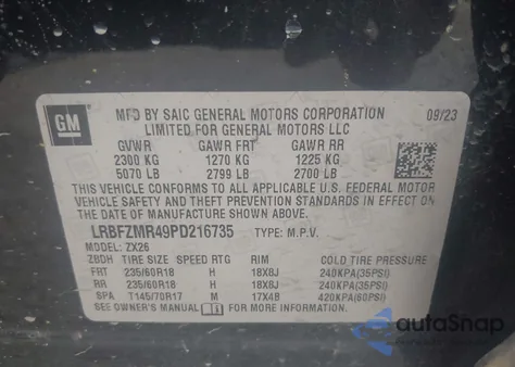 2023 Buick Envision Preferred Awd from USA, damaged, VIN LRBFZMR49PD216735